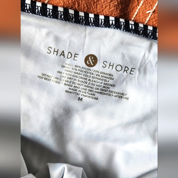 Shade and Shore Black and White Stripe Tie Bikini Medium - Picture 3 of 3